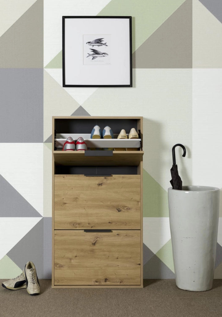 Scarpiera 3 Ribalte Doppie Linea Rovere Artisan Composad 25 x 65 x 120 cm