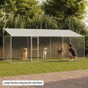 Dog Cage Silver 600 X 200 X 256 Cm Galvanized Steel