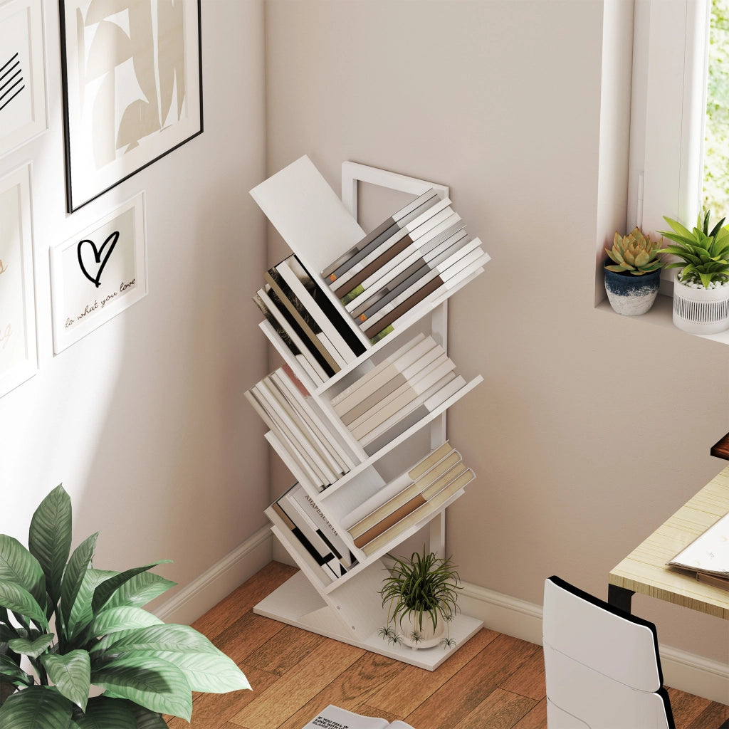 Libreria a Forma di Albero con 7 Ripiani ¨C Xylo ¨C Bianco 50x24x109 cm