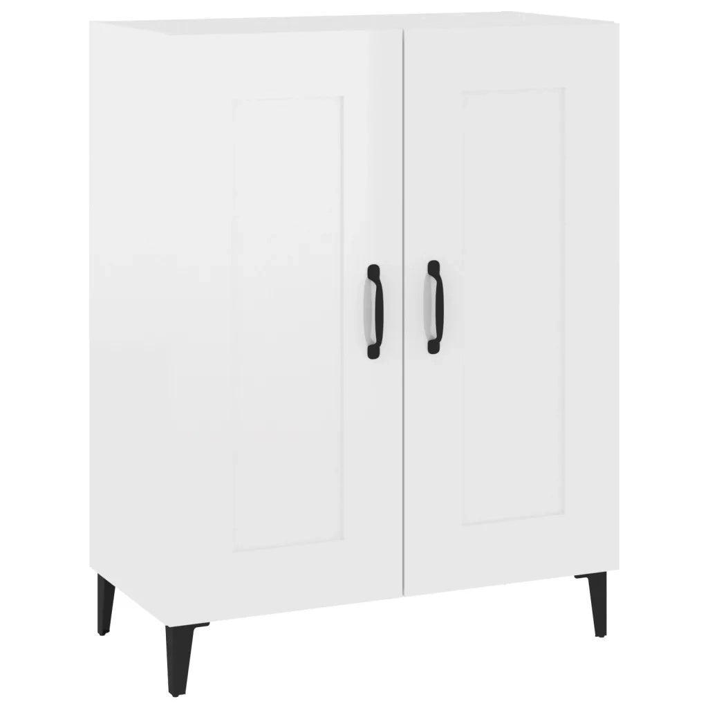 Credenza-Buffet-Armadio da cucina 69,5x34x90 cm in Legno Multistrato Bianco Lucido 266137