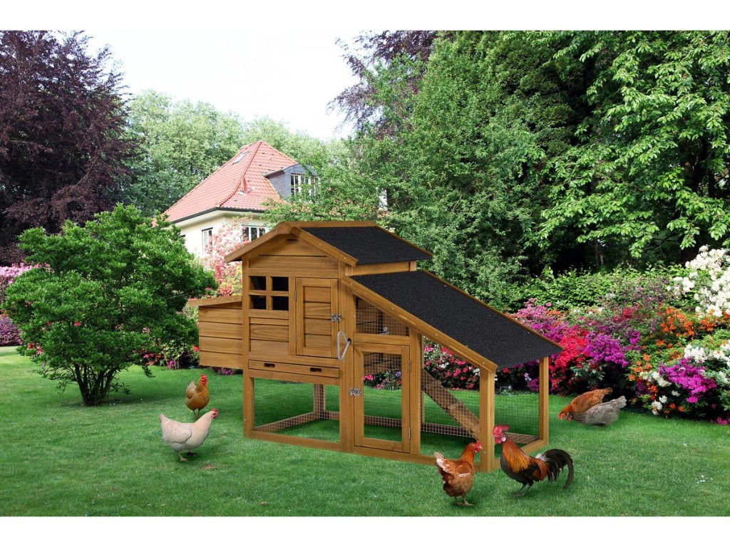 Pollaio "Clochette" con nido in legno - Marrone