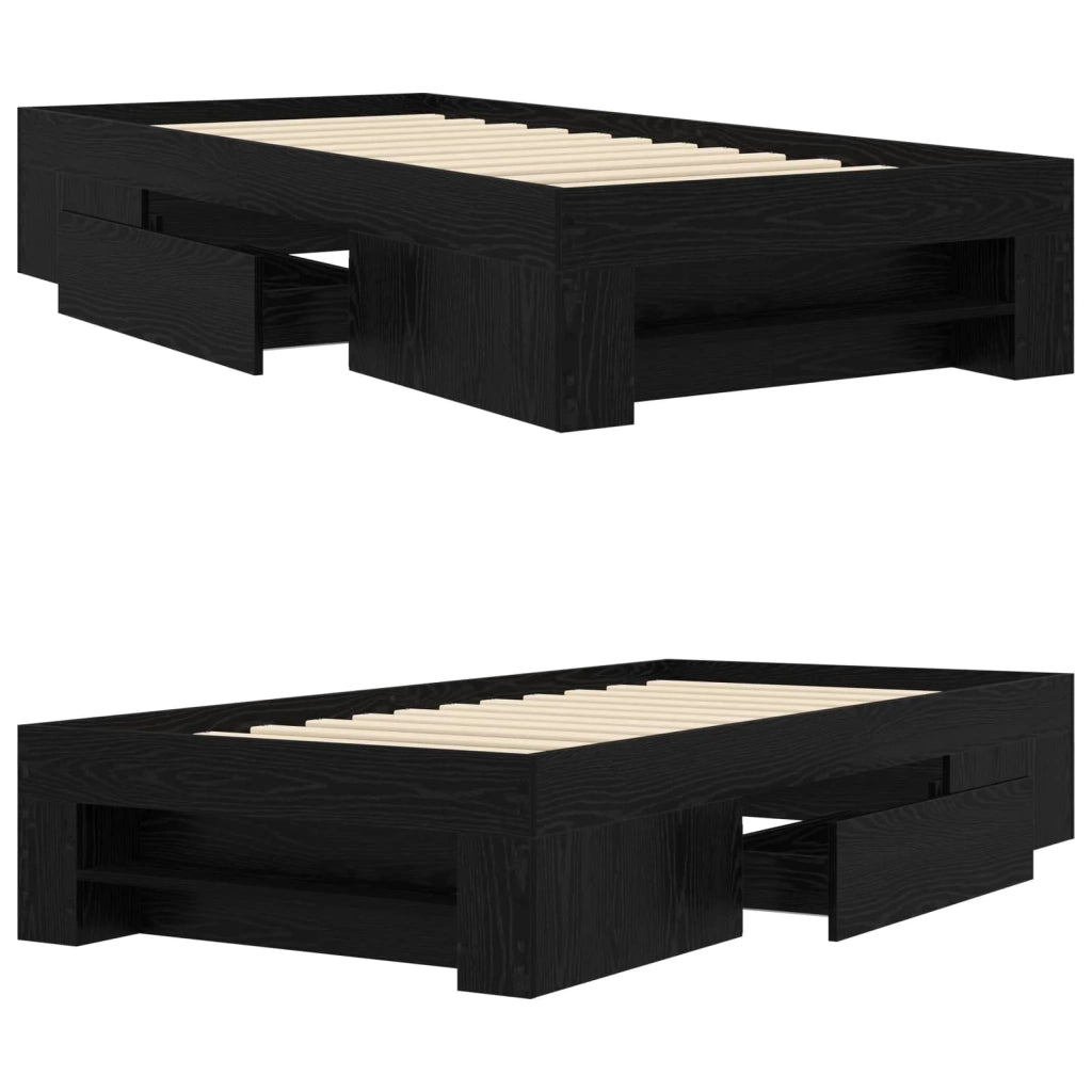 Telaio del letto con storage Rovere Nero 80 x 200 cm 3429691