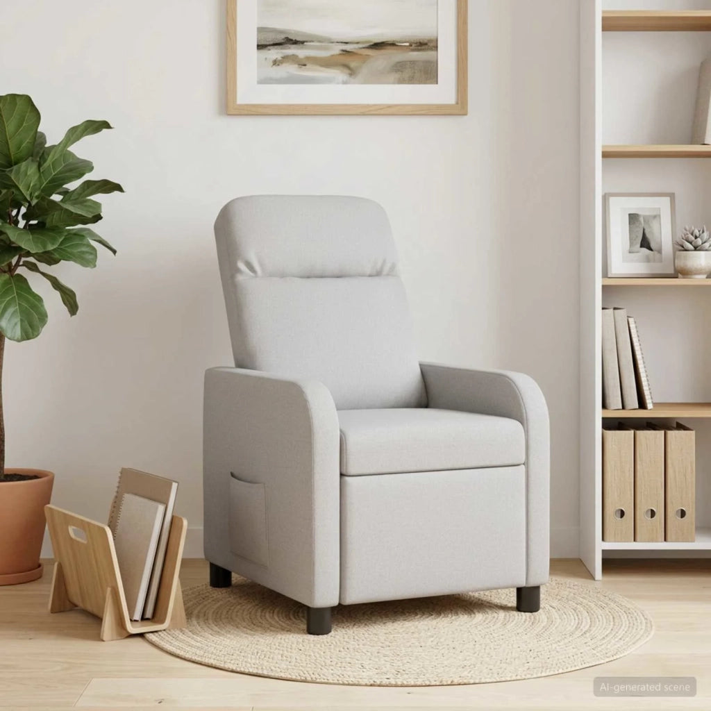 Divano Sedia-Poltrona reclinabile Grigio Nuvola Tessuto 688554
