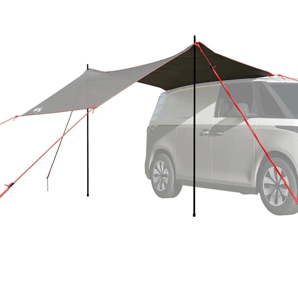 vidaXL Tenda da Campeggio per Auto Grigio e Arancione Impermeabile