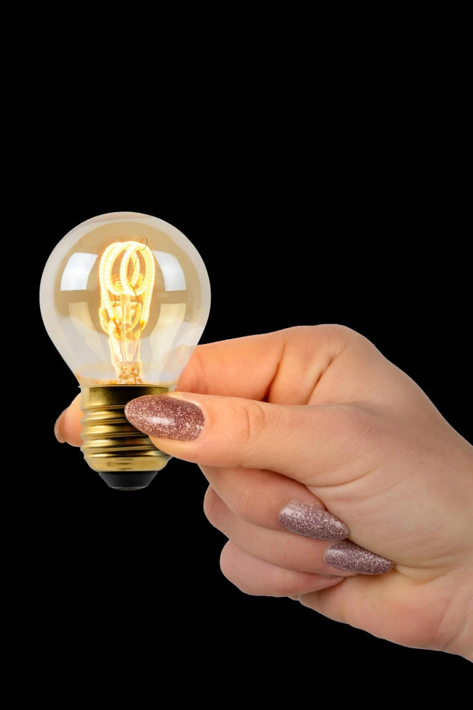 Lampadina LED filamento E27 3W ambra sfera Lucide