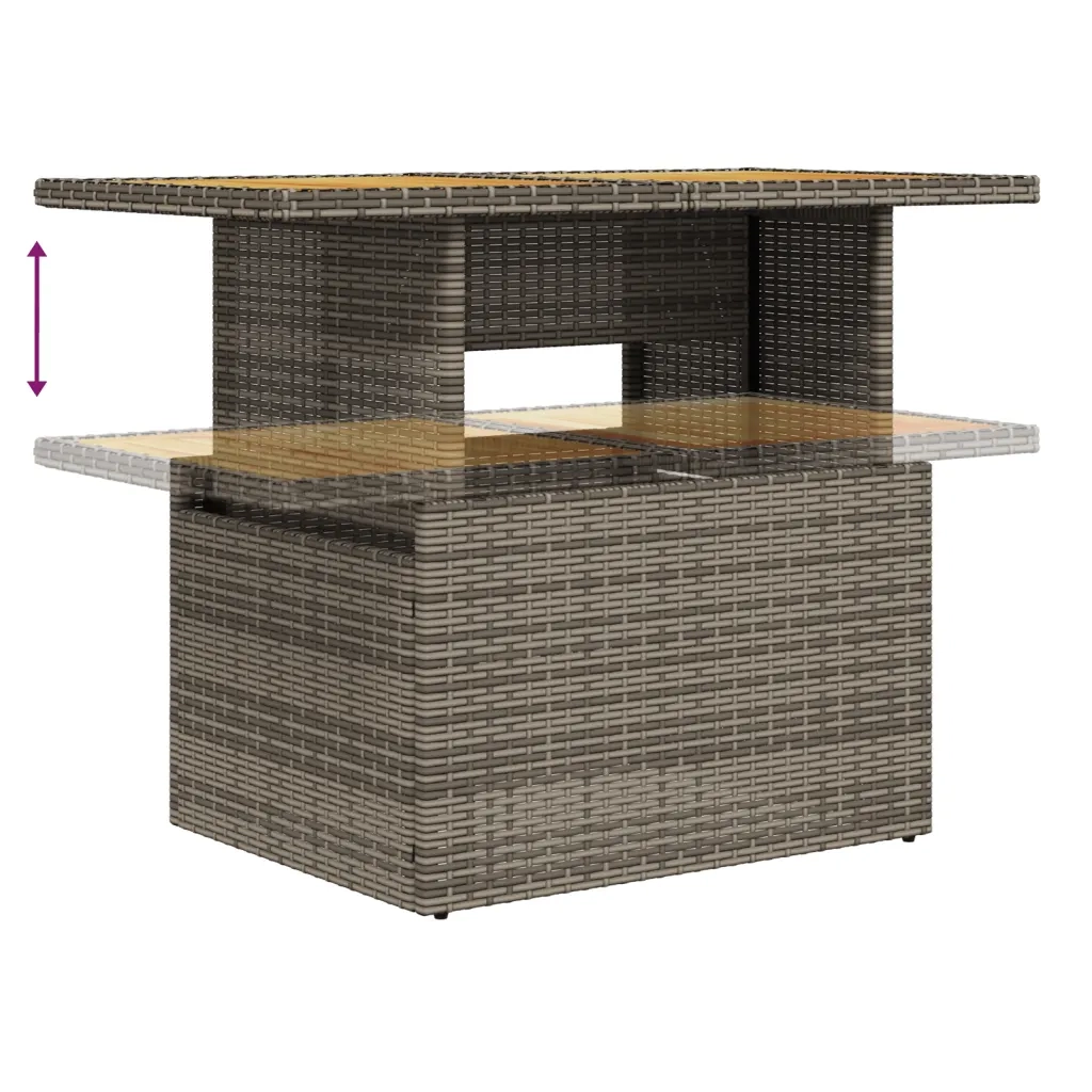 vidaXL Set Divani da Giardino 2pz con Cuscini Grigio Polyrattan Acacia