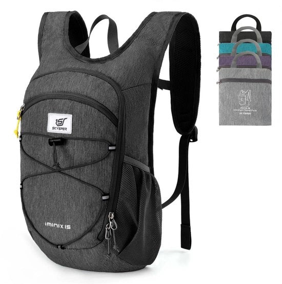 Borsa da Viaggio Compatta 15L Ripiegabile Zaino da Giorno Zaino da Viaggio Leggero per Uomo e Donna