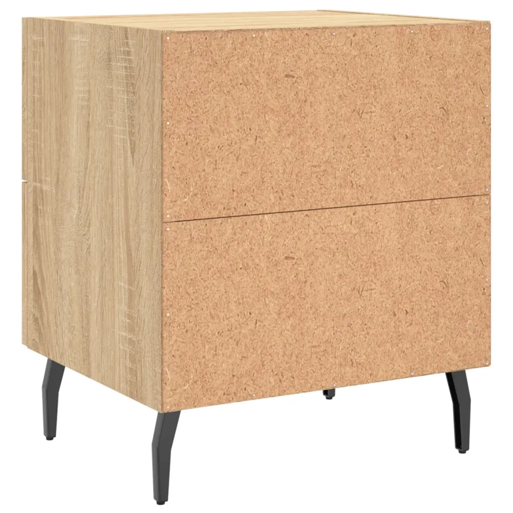 Comodini 2 pz-Set di 2 Tavolino da notte Rovere Sonoma 40x35x47,5 cm in Legno Multistrato 831543