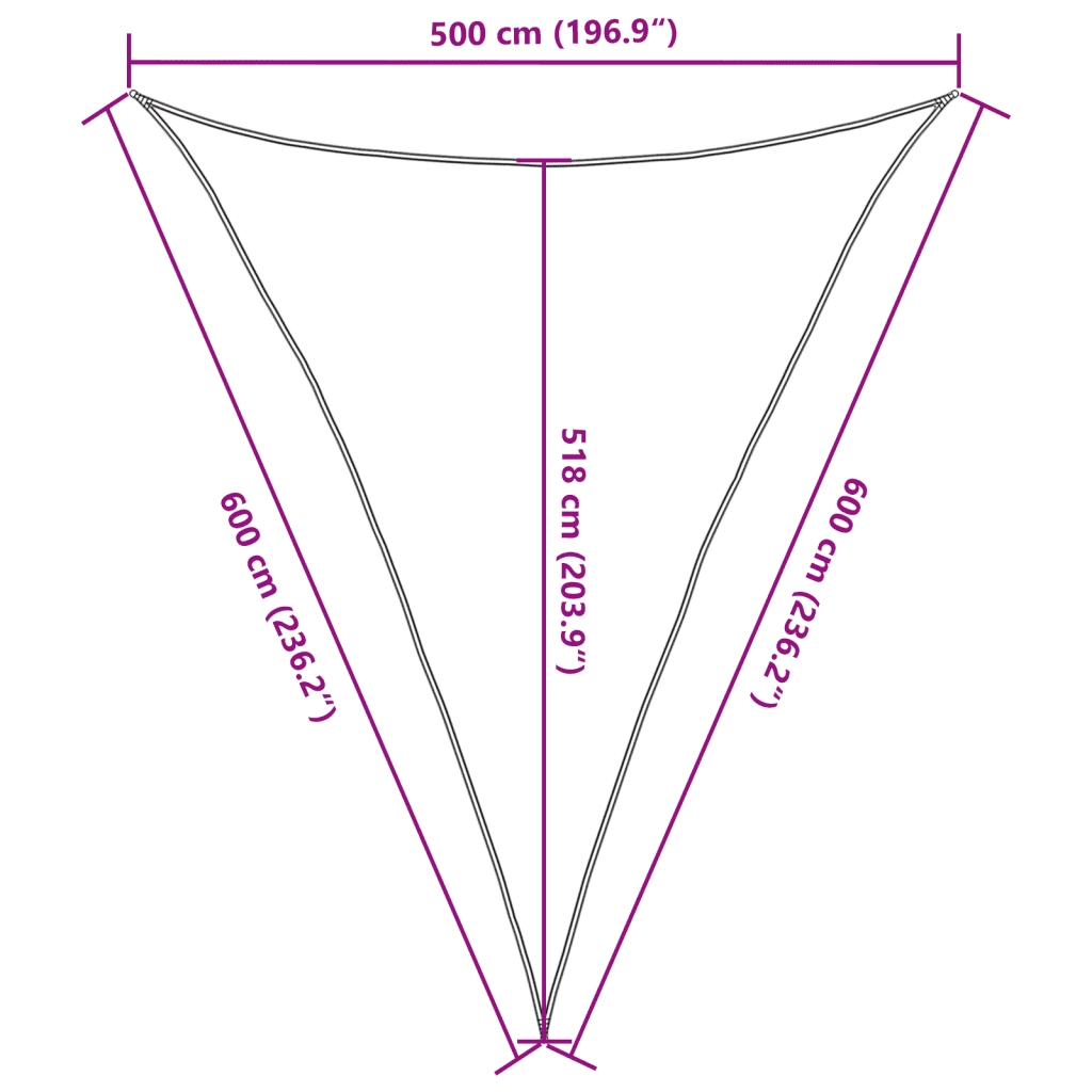 Vela Parasole 160 g/m² Bianca 5x6x6 m in HDPE 311263
