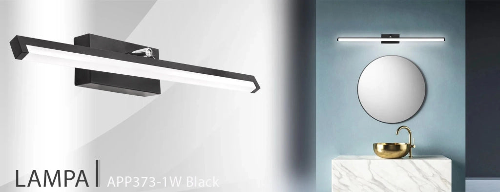 Lampada Da Parete Da Bagno Led Sopra Specchio 12w 50cm APP373-1W Nero