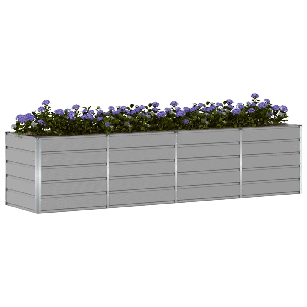 Fioriera Grigio chiaro 320 x 80 x 75 cm Acciaio