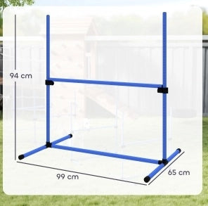 Set di allenamento agility per cani regolabile in plastica blu