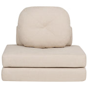 Divano pieghevole e trasformabile in letto in tessuto beige stile moderno soggiorno