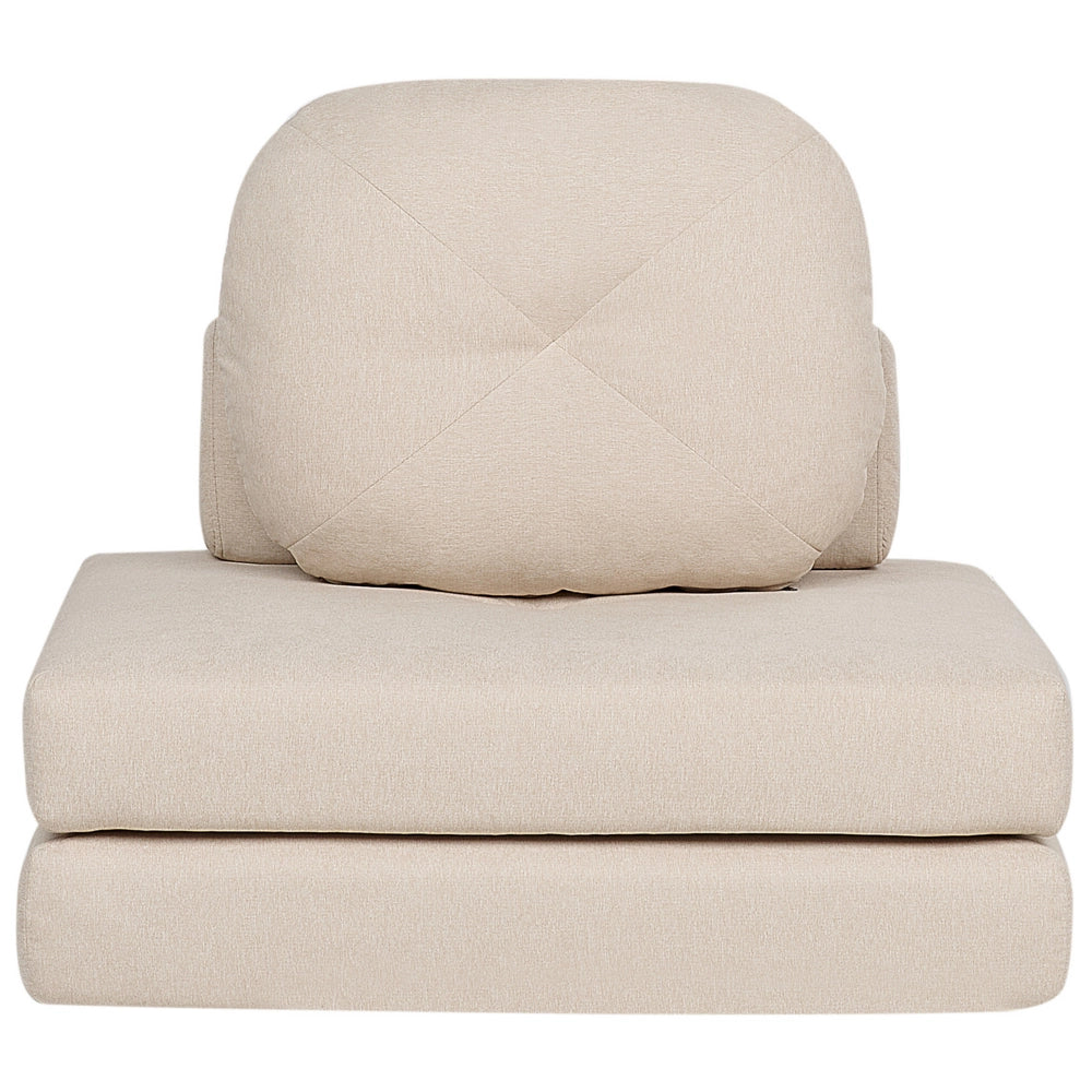 Divano pieghevole e trasformabile in letto in tessuto beige stile moderno soggiorno