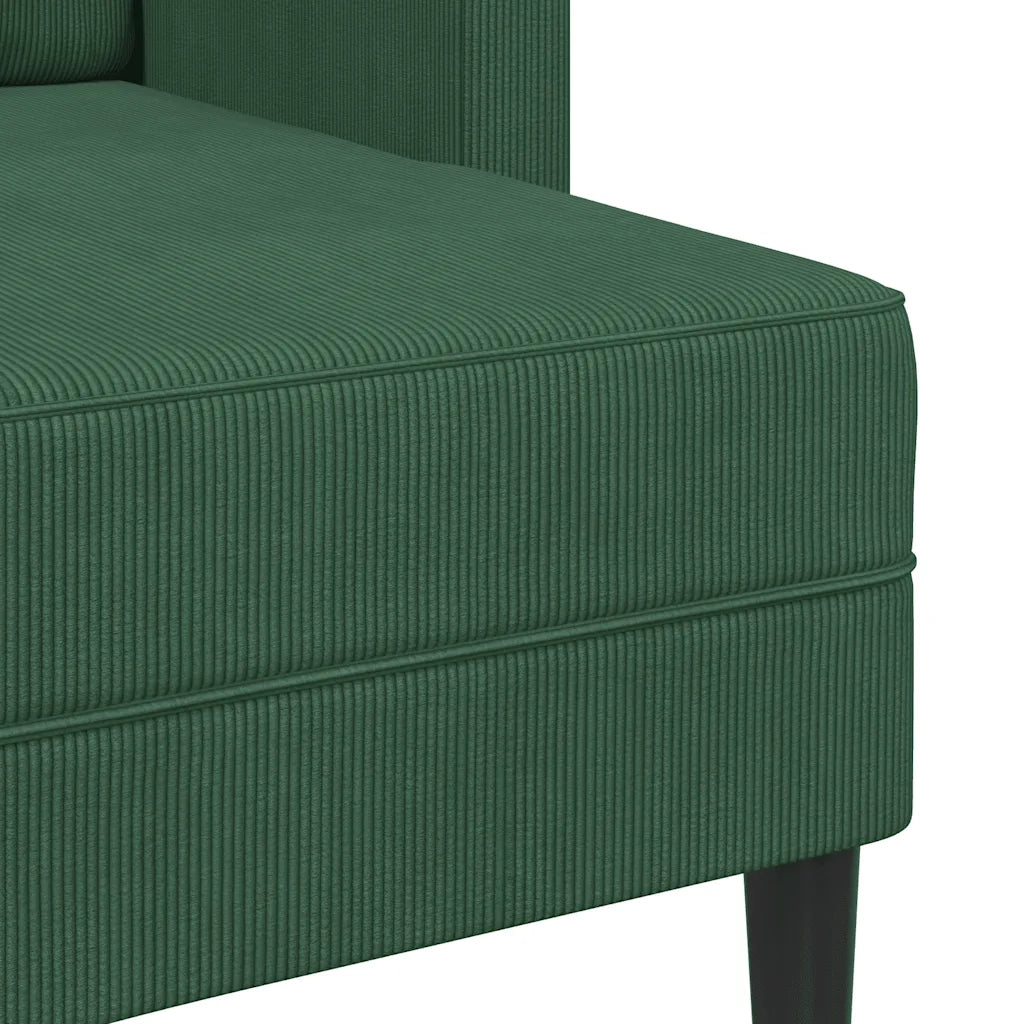 Divano 2 Posti con Chaise longue a L-Sofa 2 Posti con Chaise Verde Scuro 125 cm Lino