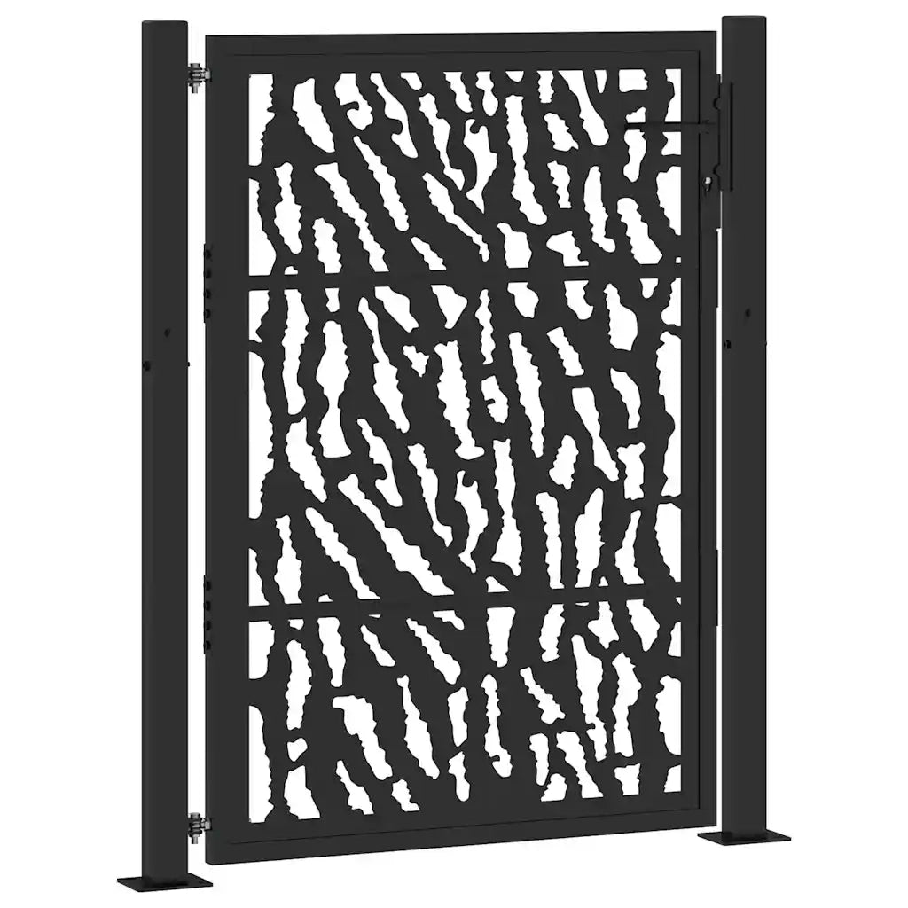 Cancello da giardino nero 100x125 cm in acciaio con design a traliccio 4100980