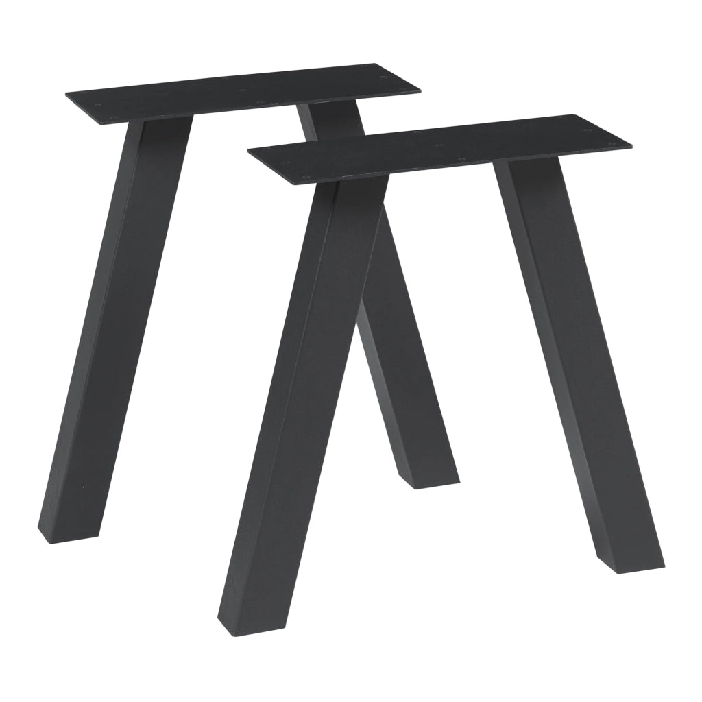 Set di 2 gambe per tavolo da arredamento moderno design originale 42 x 40 cm acciaio nero 03_0009685