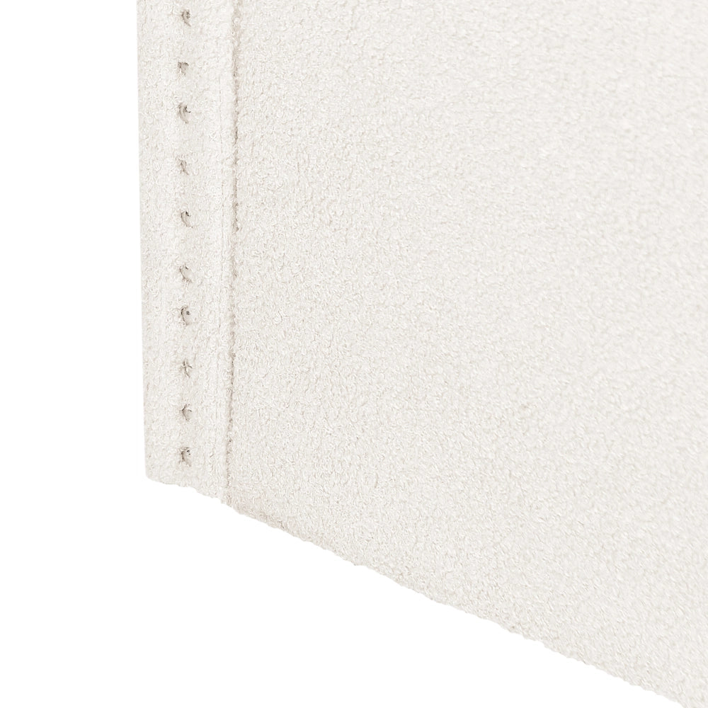 Letto estraibile 90 x 200 cm bouclé beige chiaro Singolo doghe in legno Daybed Glamour Borchie decorative