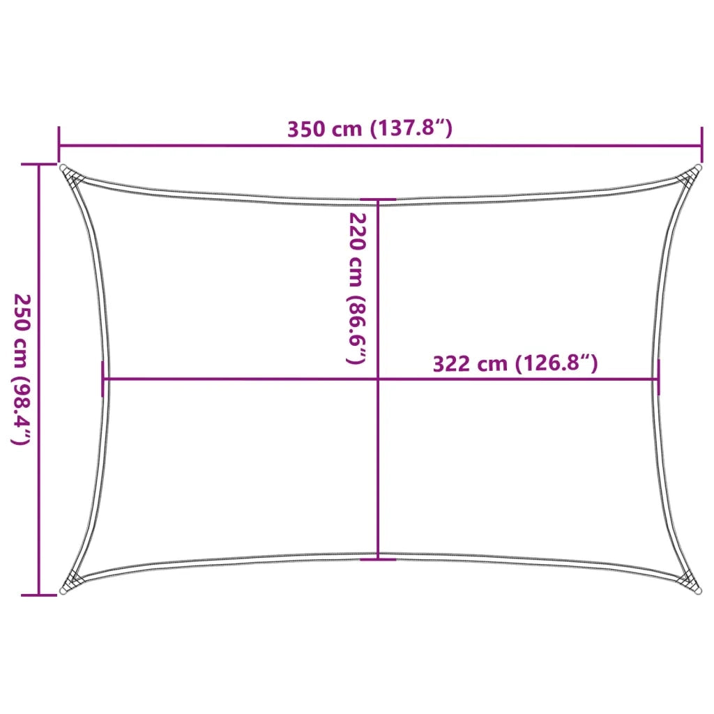 Vela Parasole Grigio Chiaro 3,5x2,5 m 100% Poliestere Oxford 4000541