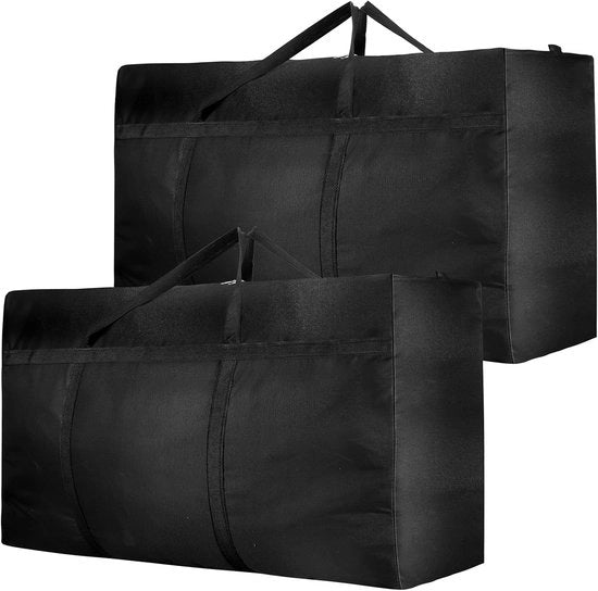 Set di 2 grandi borse da trasporto di 180 litri, 600D Oxford resistenti all'usura con chiusura a righello, sacchetto impermeabile per trasportare coperte, abiti, lenzuola, spazio di stoccaggio
