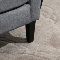 Poltrona Singola, Poltrona Relax, Poltrona Imbottita con Piedini in Legno, Tessuto Effetto Lino, 66 x 72 x 74 cm, Grigio Chiaro