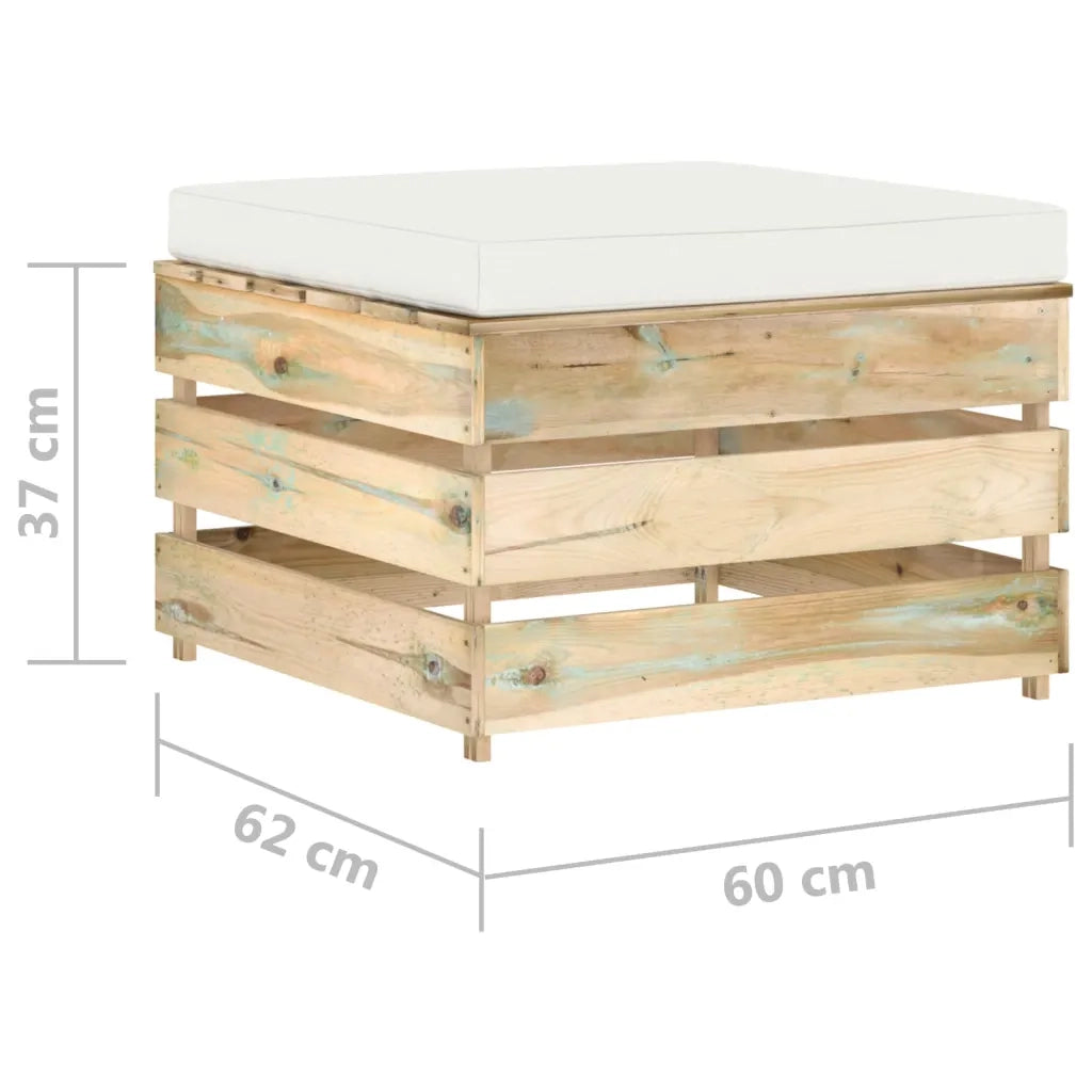 Set Salotto da Giardino 2pz | Set di Mobili da Esterno con Cuscini Legno Impregnato Verde