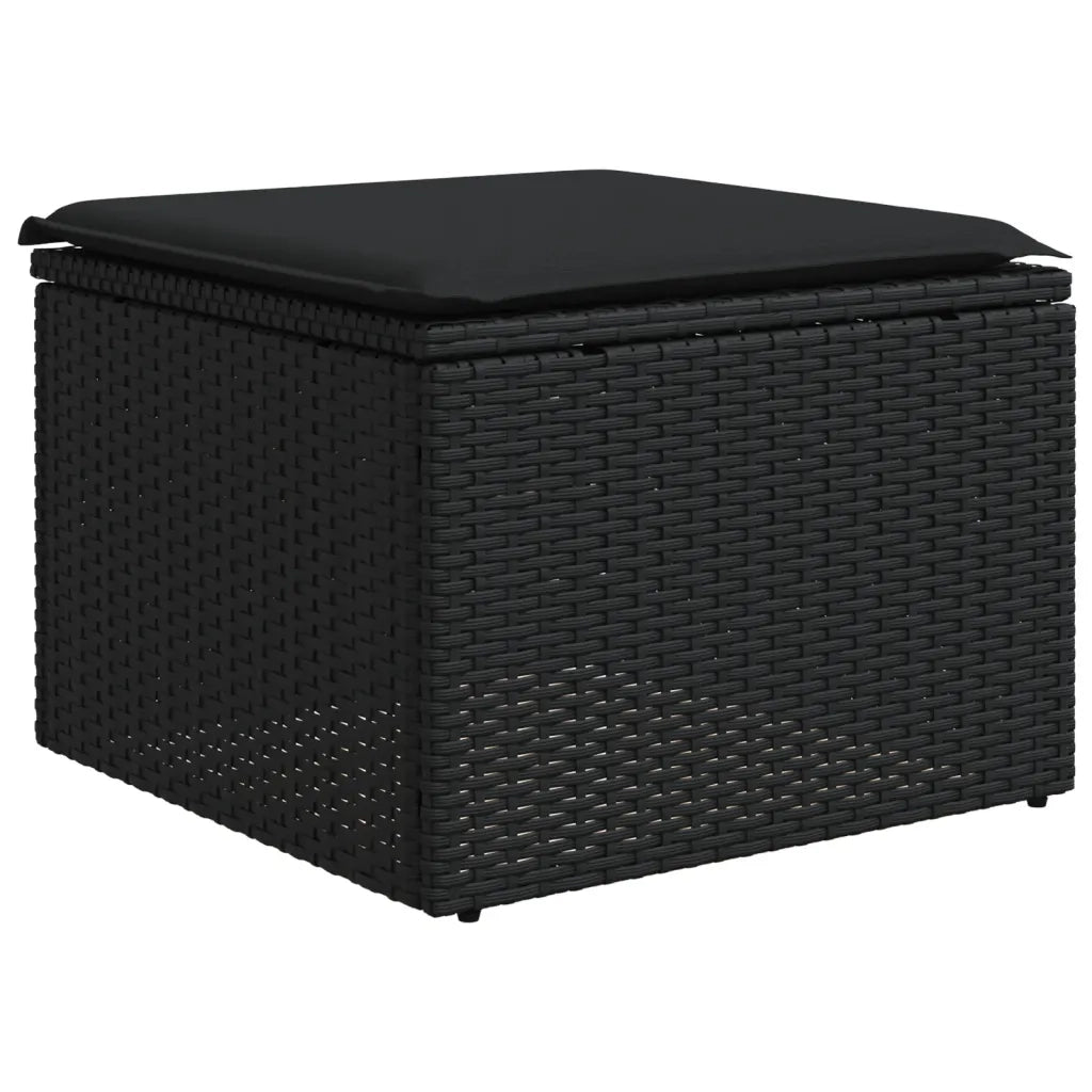 Salotto da Giardino-Set Divani da Giardino 5 pz con Cuscini in Polyrattan Nero 543262
