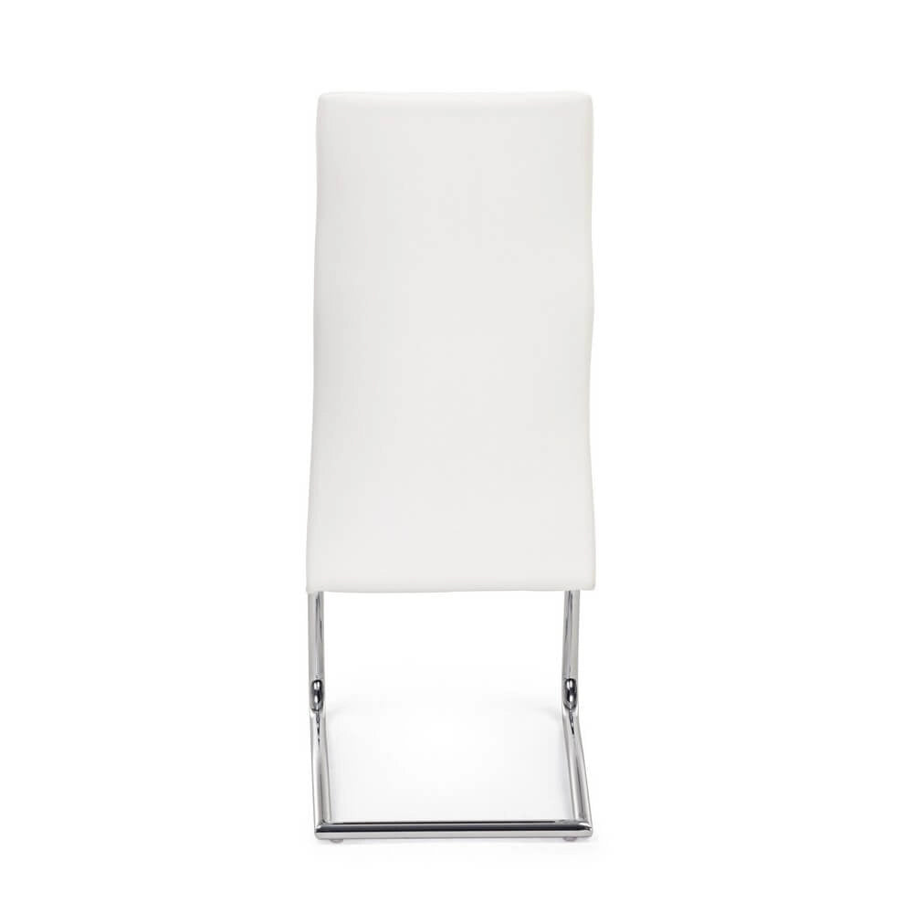 Set di 4 Sedie Imbottite in Similpelle con Gambe Cromate - ASHER