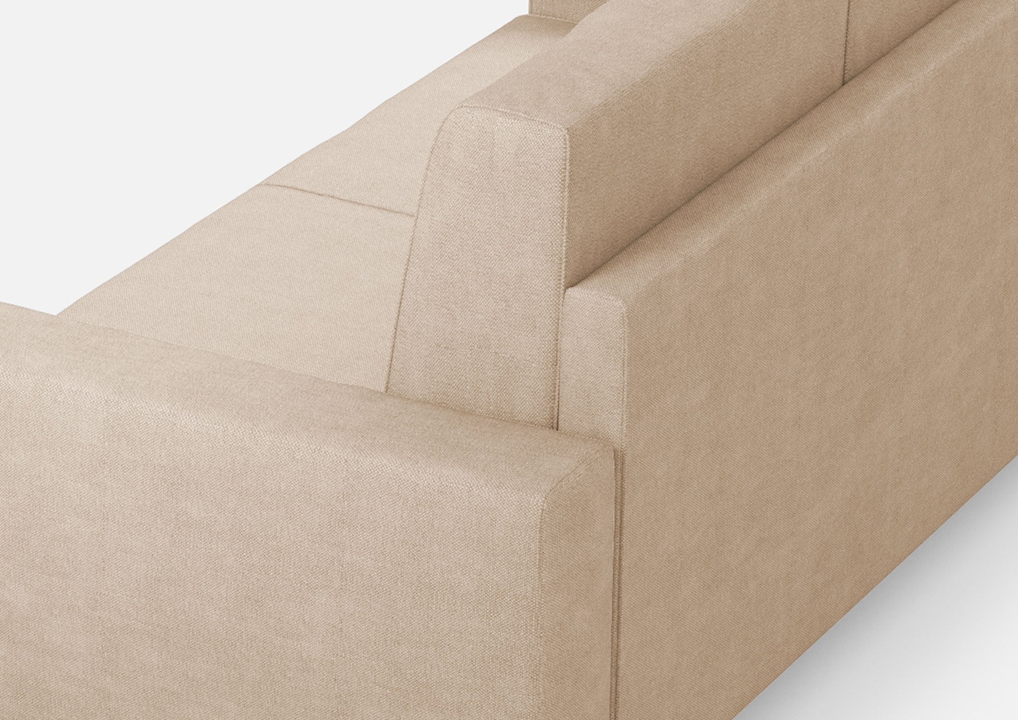 Divano Angolare 5 Posti 246x246x85 cm Sakar in Tessuto Beige