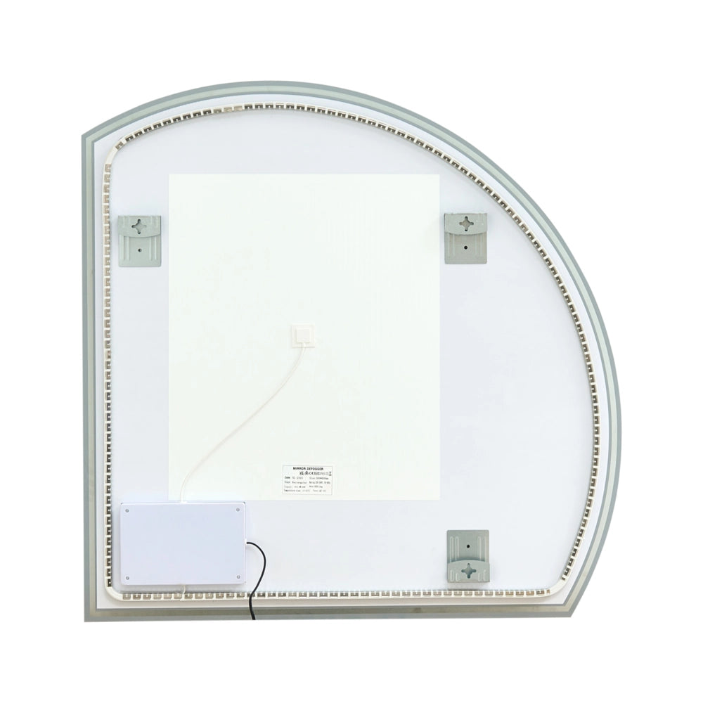 Specchio da parete a LED per camera da letto e bagno 100 x 100 cm argento stile moderno contemporaneo bagno illuminazione