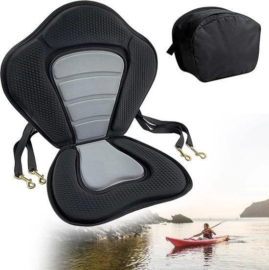 Sedile per kayak con tasca di stoccaggio, sedile di schiuma EVA, sedile regolabile - adatto per kayak, canoe e imbarcazioni