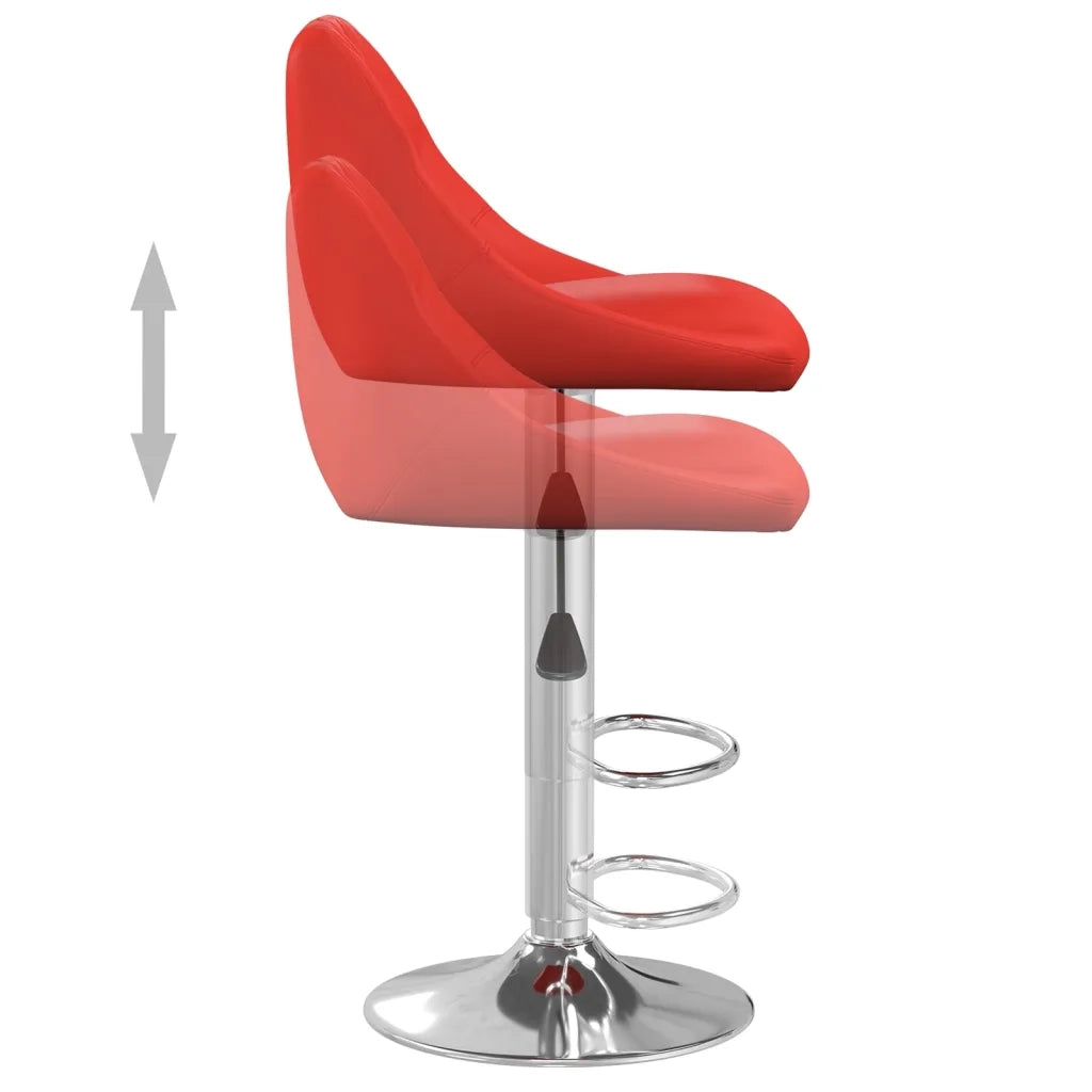 Sgabelli da Bar 2 pz Rossi in Similpelle 335181