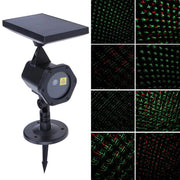 Trade Shop - Proiettore Laser Con Pannello Solare Natalizio Fascio Luce Verde Rosso -
