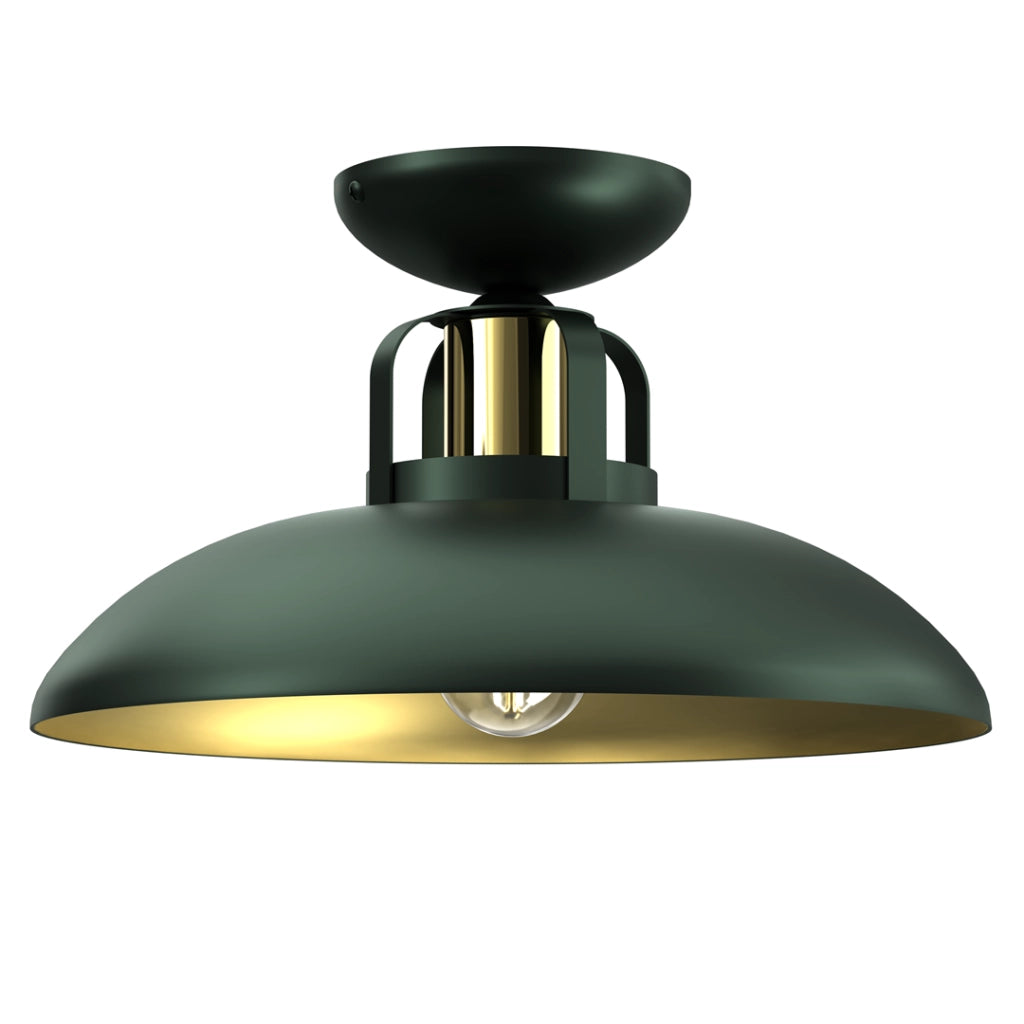 Plafoniera 1 luce Milagro Felix verde/oro 30cm E27