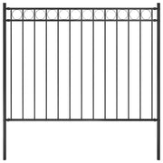 Recinzione da giardino Assen in acciaio 1,7x1 m nera 146313