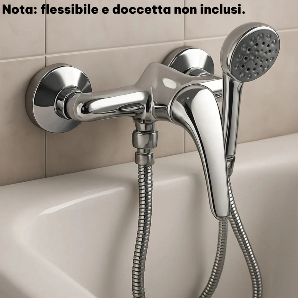Rubinetto Miscelatore Vasca Bagno Doccia Cromato Monocomando 1/2" 52930