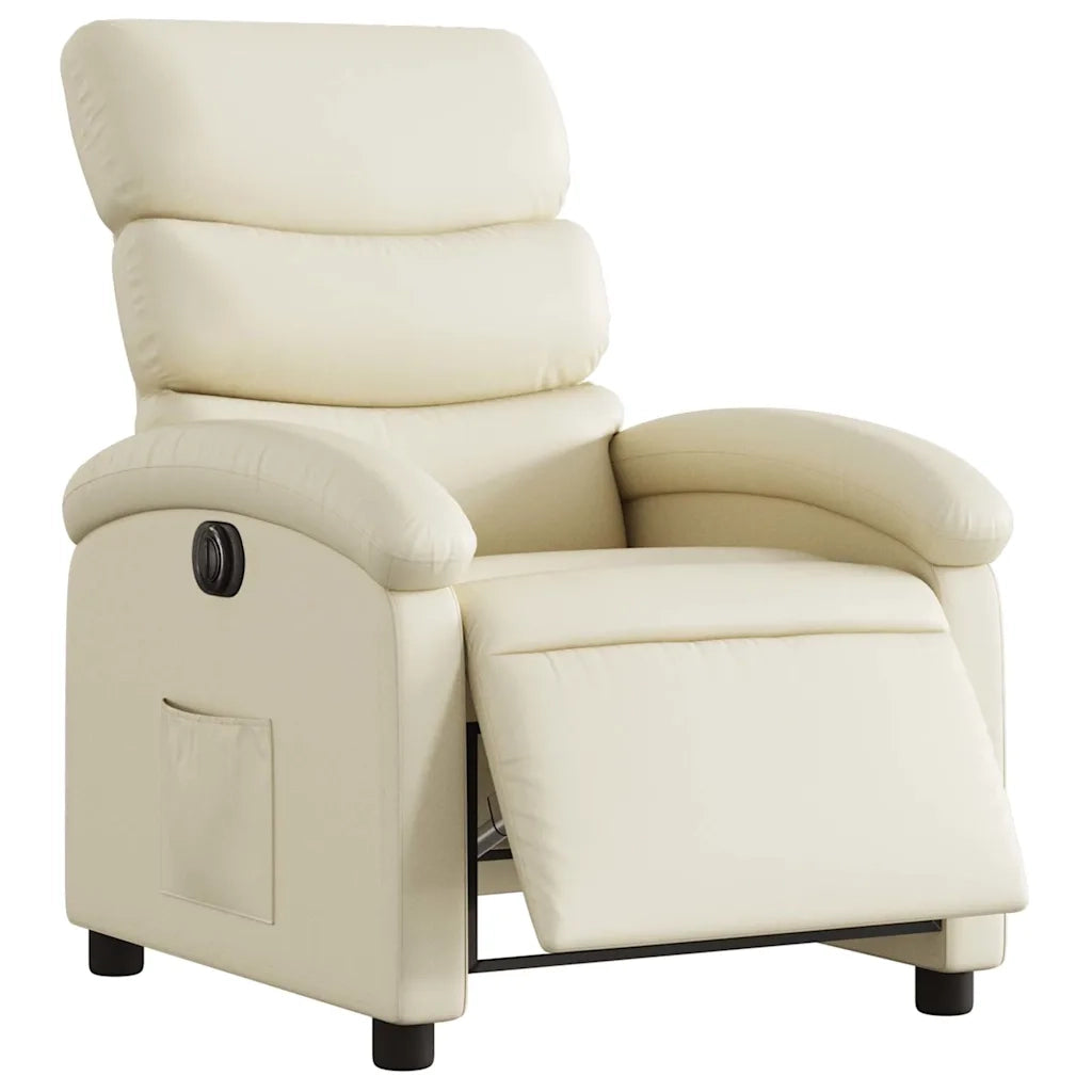 Divano Sedia-Poltrona Reclinabile Elettrica Crema in Similpelle 893617