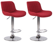 Set di 2 sgabelli da bar Lentini in tessuto rosso,cromo