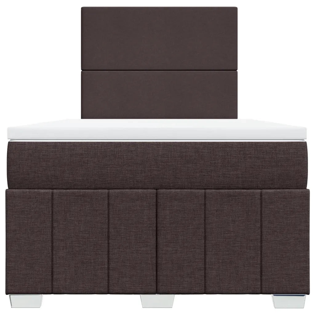 Giroletto a Molle con Materasso Marrone Scuro 120x200cm Tessuto