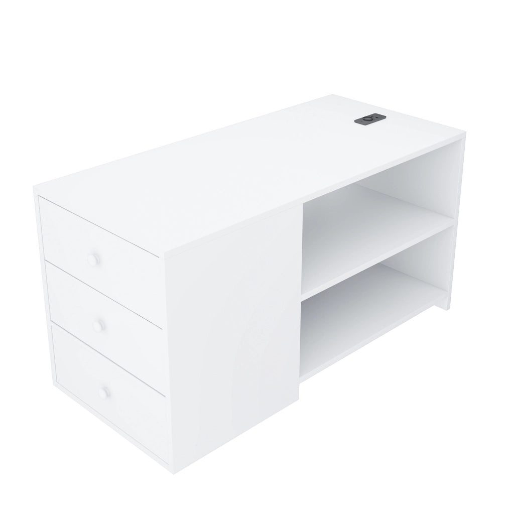 Letto per bambini 90x200 cm bianco; struttura in metallo e MDF con LED
