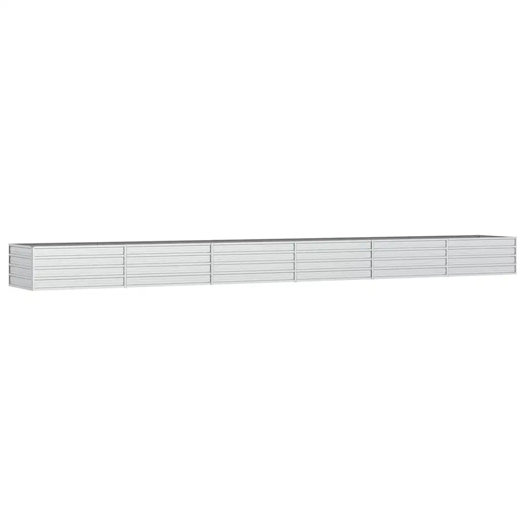 Letto Rialzato Giardino 600x80x45 cm in Acciaio Zincato Argento cod mxl 67210