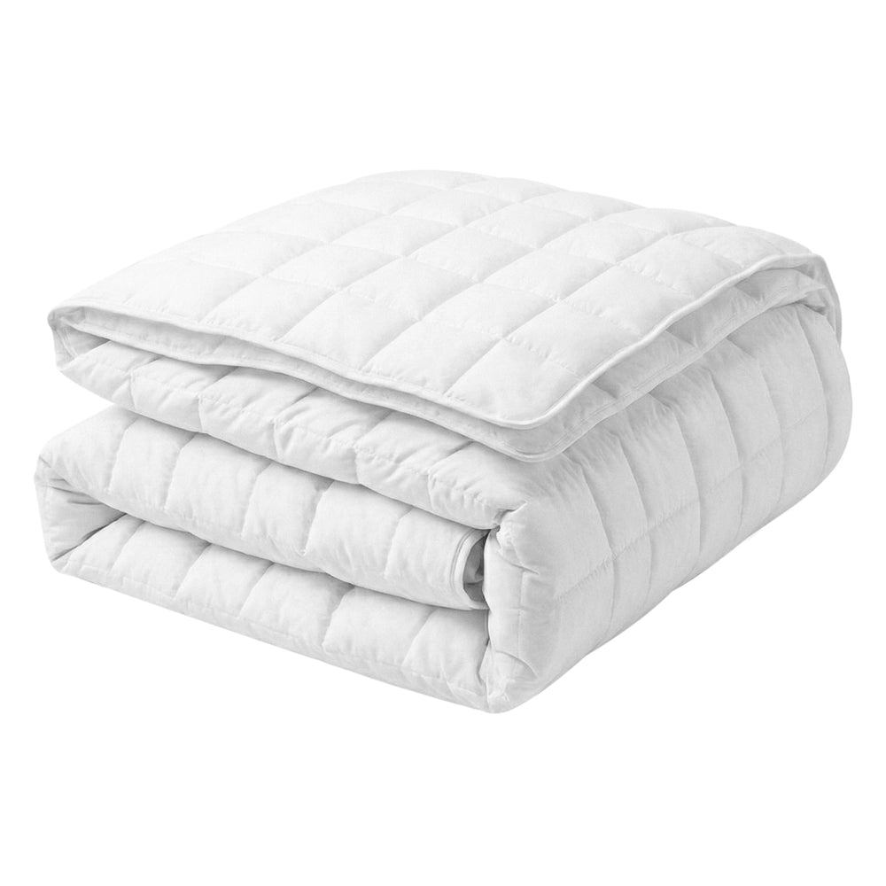 Piumino in misto poliestere bianco taglia unica 155 x 220 cm trapuntato con bottoni per tutte le stagioni