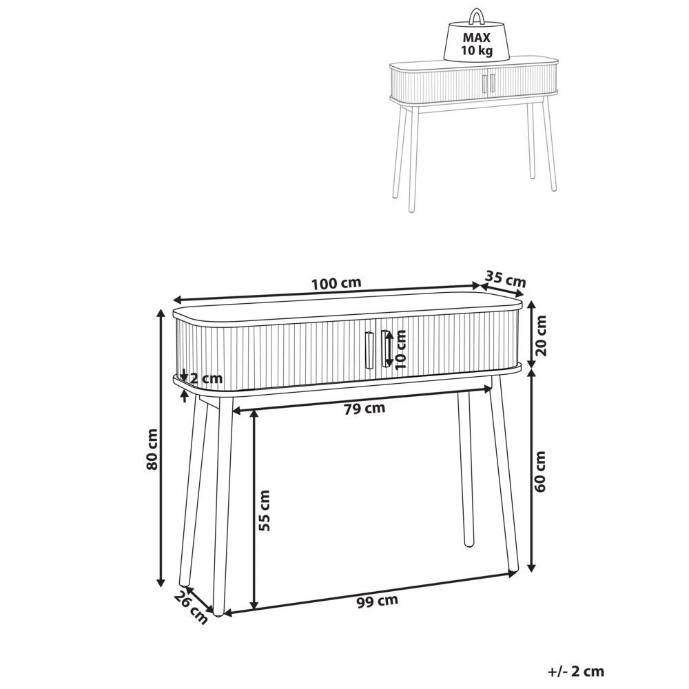 Tavolo consolle ante scorrevoli MDF gambe in legno massello legno chiaro stile boho