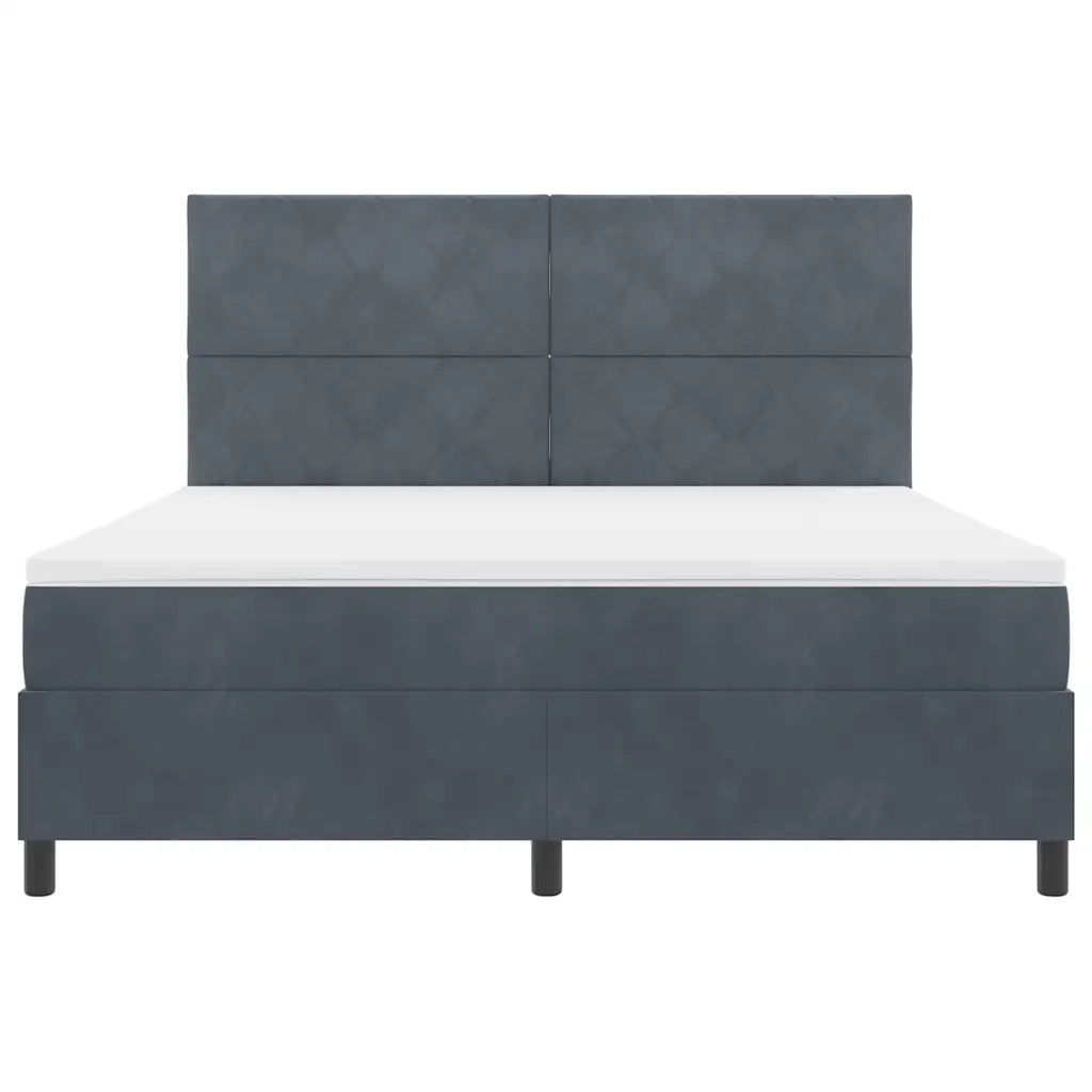 Letto a molle con materasso Grigio scuro 180 x 200 cm Velluto 3339915