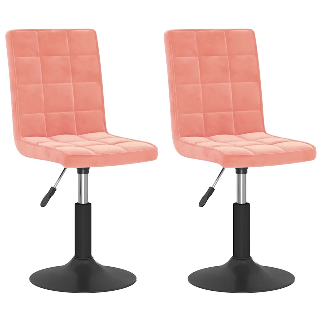 Sedie da Pranzo Girevoli 2 pz Rosa in Velluto 335746