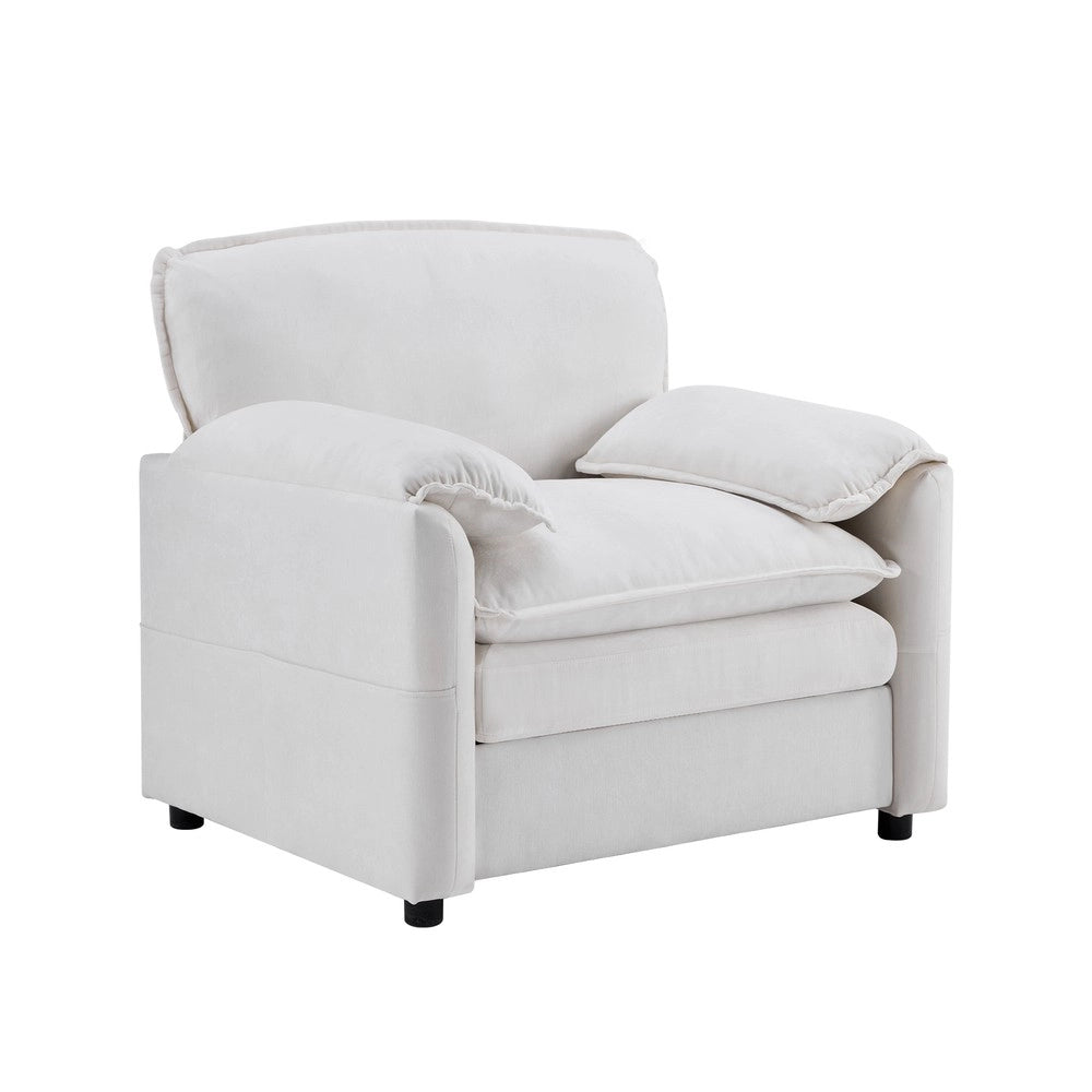 Poltrona Singola Retr¨° con Tasche Laterali ¨C Xylo ¨C Bianco, Soggiorno/Balcone