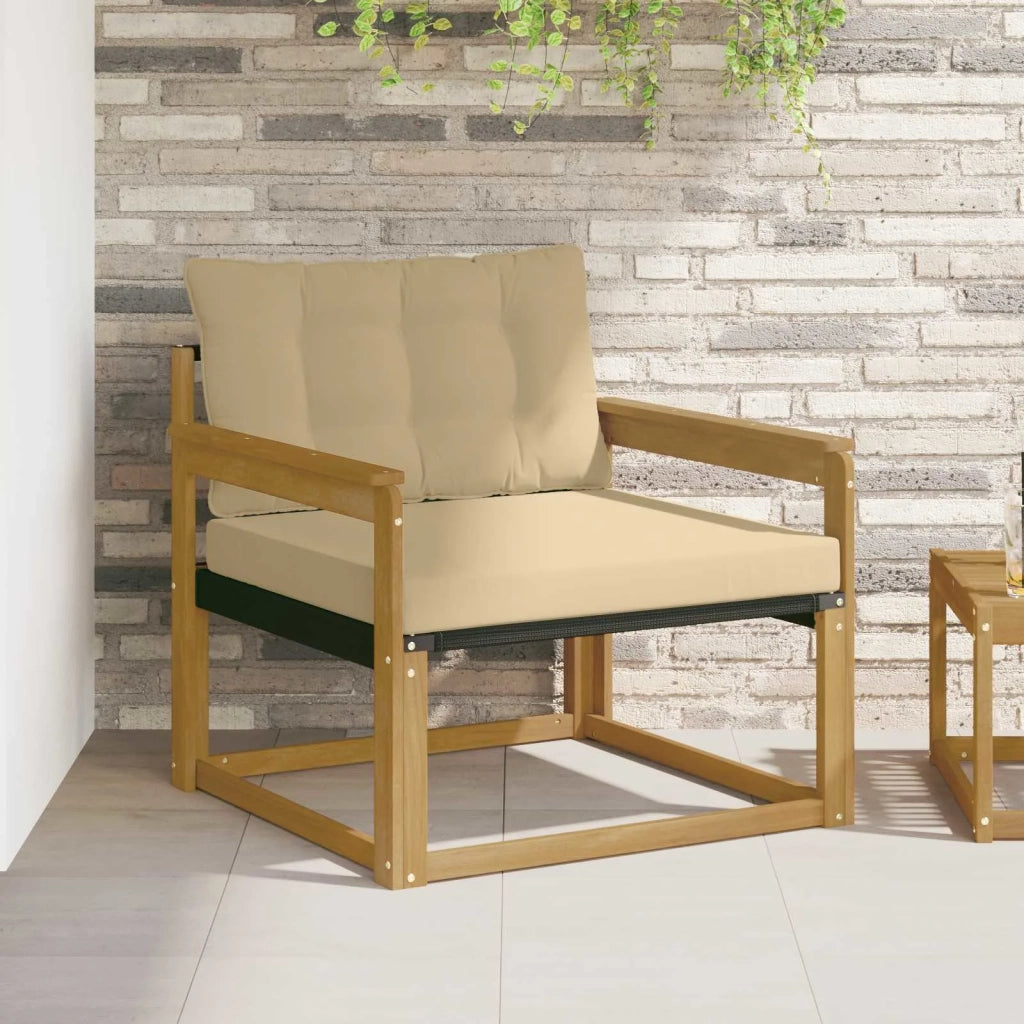 Set di divani da esterno-Sofa da giardino Legno di Acacia Massello e Textilene 832180
