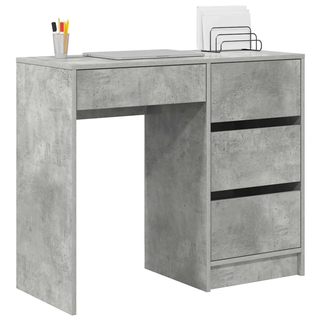 Scrivania | Tavolo da Ufficio Grigio cemento 90 x 37.5 x 75 cm Legno multistrato