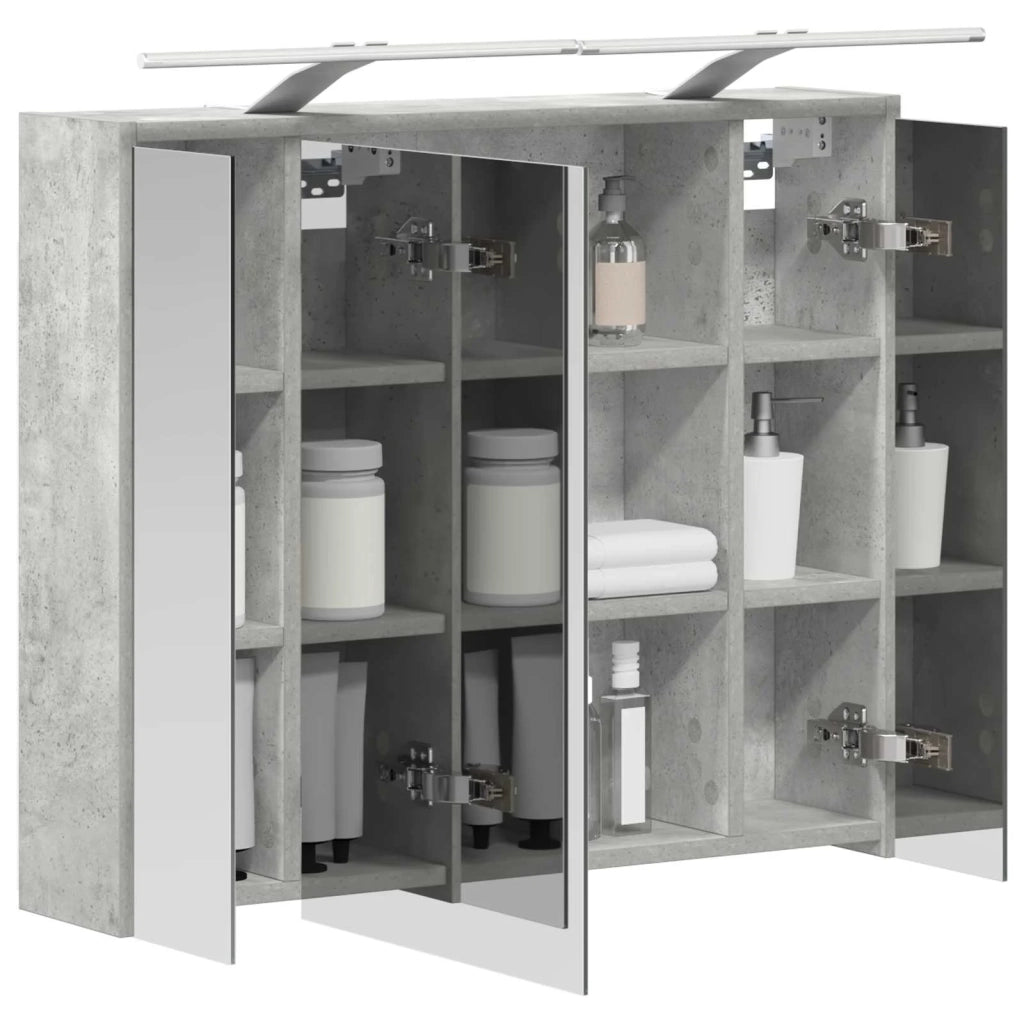 Mobiletto per specchio da bagno Grigio cemento 889178