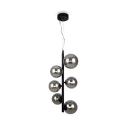 Lampadario Maytoni Dallas nero 6 luci sfere fumé G9